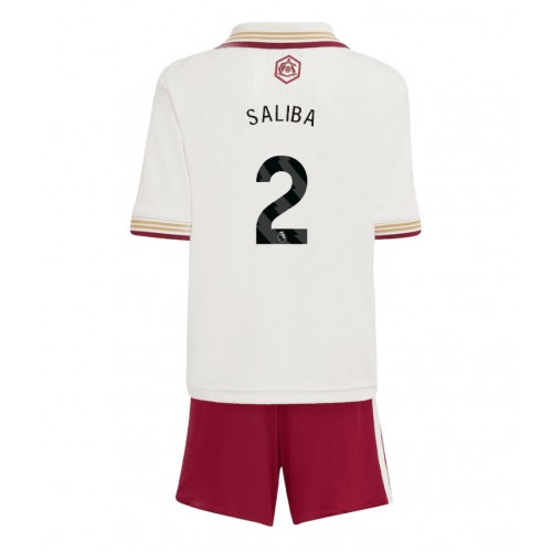 Arsenal William Saliba #2 Tercera Equipación Niños 2025-26 Manga Corta (+ Pantalones cortos)